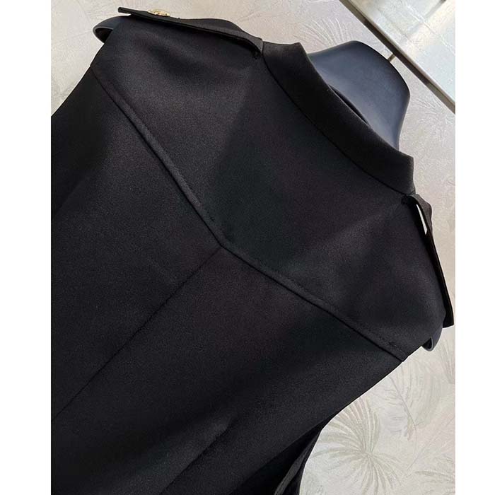 Louis Vuitton Women LV Utility Zipper Dress Wool Cotton Black Fitted (4)