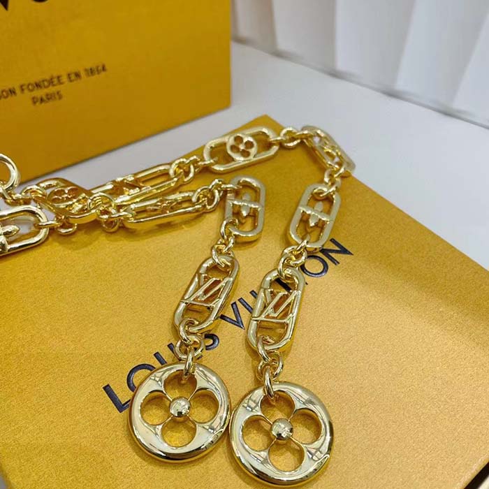 Louis Vuitton Women My LV Chain Belt Adjustable Metal Gold-Color Finish Monogram Flowers (10)