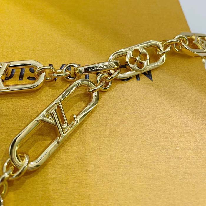 Louis Vuitton Women My LV Chain Belt Adjustable Metal Gold-Color Finish Monogram Flowers (8)