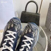 Dior CD Unisex Dior Vibe Sneaker Deep Blue Oblique Technical Fabric Transparent Rubber (6)