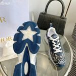 Dior CD Unisex Dior Vibe Sneaker Deep Blue Oblique Technical Fabric Transparent Rubber - Image 10