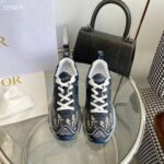 Dior CD Unisex Dior Vibe Sneaker Deep Blue Oblique Technical Fabric Transparent Rubber - Image 4