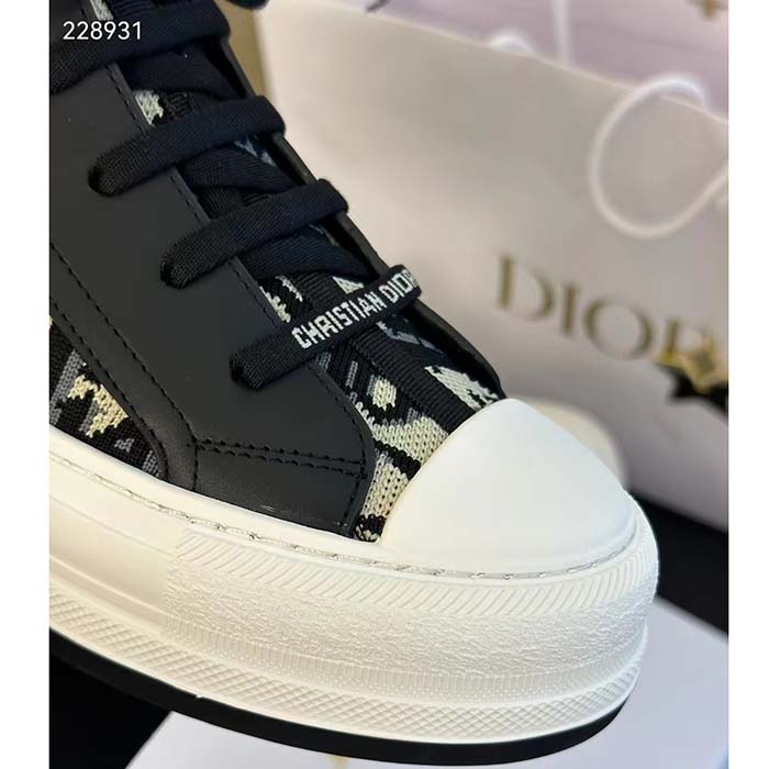 Dior CD Unisex Walk’n’Dior Platform Sneaker Deep Blue Dior Oblique Technical Mesh Calfskin (1)