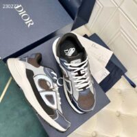 Dior Unisex CD B30 Sneaker Anthracite Gray Mesh Black Blue Gray Technical Fabric (9)