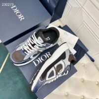 Dior Unisex CD B30 Sneaker Anthracite Gray Mesh Black Blue Gray Technical Fabric (9)