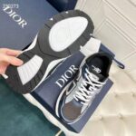 Dior Unisex CD B30 Sneaker Anthracite Gray Mesh Black Blue Gray Technical Fabric - immagine 9