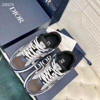 Dior Unisex CD B30 Sneaker Anthracite Gray Mesh Black Blue Gray Technical Fabric (9)