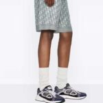 Dior Unisex CD B30 Sneaker Anthracite Gray Mesh Black Blue Gray Technical Fabric - immagine 11