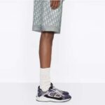 Dior Unisex CD B30 Sneaker Anthracite Gray Mesh Black Blue Gray Technical Fabric - immagine 12