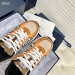 Dior Unisex CD B30 Sneaker Gray Mesh Brown Orange Beige Technical Fabric - Image 5