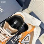 Dior Unisex CD B30 Sneaker Gray Mesh Brown Orange Beige Technical Fabric - Image 7