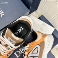 Dior Unisex CD B30 Sneaker Gray Mesh Brown Orange Beige Technical Fabric