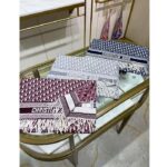 Dior Unisex CD Dior Oblique Scarf Navy Blue Cashmere Double-Sided Fringed Ends - Image 9