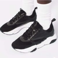 Dior Unisex Shoes CD B22 Sneaker Black Technical Mesh Calfskin (11)