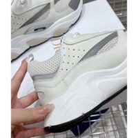 Dior Unisex Shoes CD B22 Sneaker White Technical Mesh White Silver-Tone Calfskin (7)