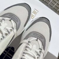 Dior Unisex Shoes CD B22 Sneaker White Technical Mesh White Silver-Tone Calfskin (7)