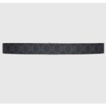 Gucci GG Unisex Belt Squared Interlocking G Buckle Black GG Supreme Canvas Black Leather 30 MM Width - Imagen 2