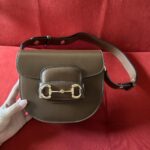Gucci GG Women Gucci Horsebit 1955 Mini Rounded Bag Brown Leather Cotton Linen Lining - Image 2