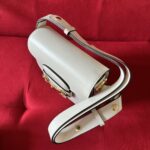 Gucci GG Women Gucci Horsebit 1955 Mini Rounded Bag White Leather Cotton Linen Lining - Image 4