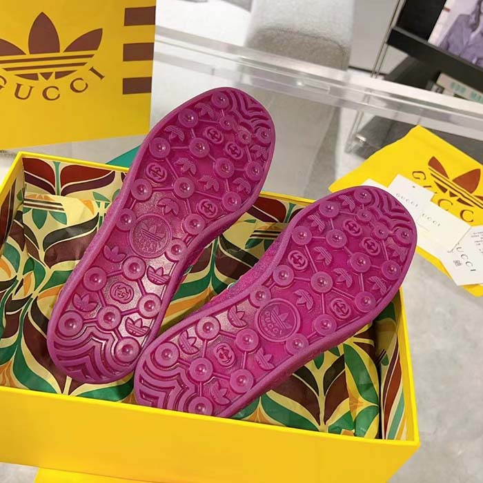 Gucci Unisex Adidas x Gucci Gazelle Sneaker Green Original GG Canvas Low Heel Rubber