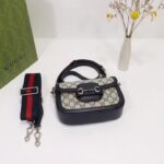 Gucci Unisex Gucci Horsebit 1955 GG Mini Bag Beige Blue GG Supreme Canvas - Bild 6