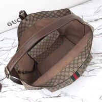 Gucci Unisex Jackie 1961 Medium Shoulder Bag Beige Ebony GG Supreme Piston Closure (5)