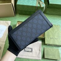 Gucci Unisex Ophidia GG Zip Around Wallet Blue Dark Blue GG Supreme Canvas (1)