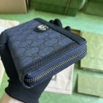 Gucci Unisex Ophidia GG Zip Around Wallet Blue Dark Blue GG Supreme Canvas - Image 5