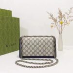 Gucci Women Dionysus GG Small Rectangular Bag Beige Blue GG Supreme Canvas – Image 3