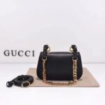 Gucci Women GG Blondie Mini Shoulder Bag Black Leather Round Interlocking G Chain – Image 5