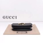 Gucci Women GG Blondie Mini Shoulder Bag Black Leather Round Interlocking G Chain – Image 10