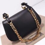 Gucci Women GG Blondie Mini Shoulder Bag Black Leather Round Interlocking G Chain – Image 4