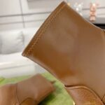 Gucci Women GG Boots Horsebit Brown Smooth Leather Stretch Leather Mid 5.3 CM Heel - Imagen 10