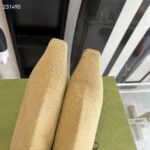 Gucci Women GG Knit Ankle Boots Beige GG Technical Knit Fabric Square Toe Leather Mid-Heel - Bild 9