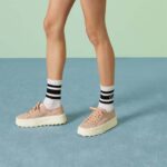 Gucci Women GG Sneaker Pink Original Canvas Rubber Interlocking G Lace-Up Flat - Bild 8