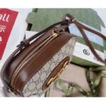 Gucci Women Gucci Horsebit 1955 Small Shoulder Bag Beige Ebony GG Supreme Canvas - Image 7