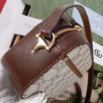 Gucci Women Gucci Horsebit 1955 Small Shoulder Bag Beige Ebony GG Supreme Canvas - Image 8