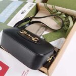 Gucci Women Gucci Horsebit 1955 Small Shoulder Bag Black Leather Zip Closure - Bild 4