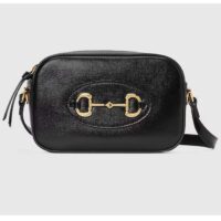 Gucci Women Gucci Horsebit 1955 Small Shoulder Bag Black Leather Zip Closure (7)