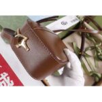 Gucci Women Gucci Horsebit 1955 Small Shoulder Bag Brown Leather Zip Closure – Bild 9