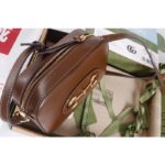 Gucci Women Gucci Horsebit 1955 Small Shoulder Bag Brown Leather Zip Closure – Bild 7