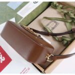 Gucci Women Gucci Horsebit 1955 Small Shoulder Bag Brown Leather Zip Closure – Bild 6