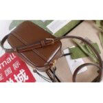 Gucci Women Gucci Horsebit 1955 Small Shoulder Bag Brown Leather Zip Closure – Bild 8