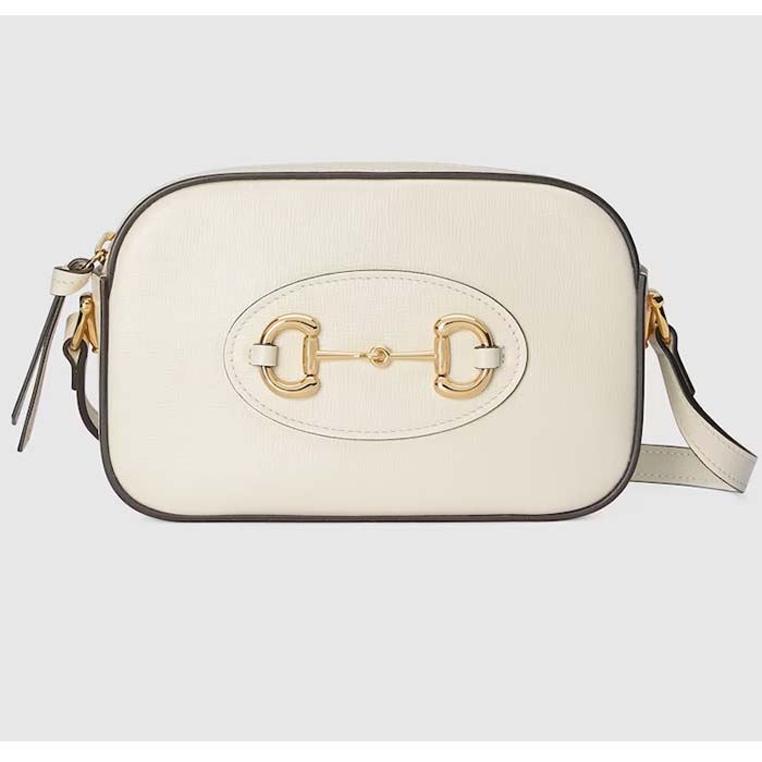 Gucci Women Gucci Horsebit 1955 Small Shoulder Bag White Leather Zip Closure