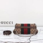 Gucci Women Horsebit Chain Small Shoulder Bag Beige Ebony Original GG Canvas – Image 7