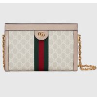 Gucci Women Ophidia GG Small Shoulder Bag Beige White GG Supreme Canvas Double G (2)