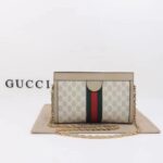 Gucci Women Ophidia GG Small Shoulder Bag Beige White GG Supreme Canvas Double G - Image 2