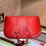 Louis Vuitton LV Unisex Alma Travel GM Vermillon Red Epi XL Grained Leather Handle Clip - Image 3