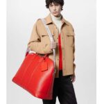 Louis Vuitton LV Unisex Alma Travel GM Vermillon Red Epi XL Grained Leather Handle Clip - Image 13