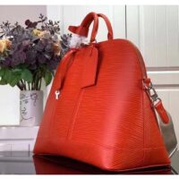 Louis Vuitton LV Unisex Alma Travel GM Vermillon Red Epi XL Grained Leather Handle Clip (4)